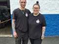 Cory and Ashley Adams, owners of Tough Knuckles Automotive, outside their shop in Holland, Ohio